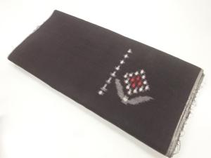 アンティーク　草花模様織り出し銘仙着物洗い張り